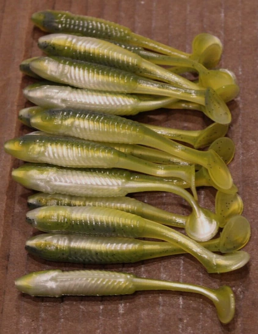 3.5 Swim Minnow Chartreuse Sexy Shad Paddle Tail Swimbait Trailer for A Rig 50pk - Image 2