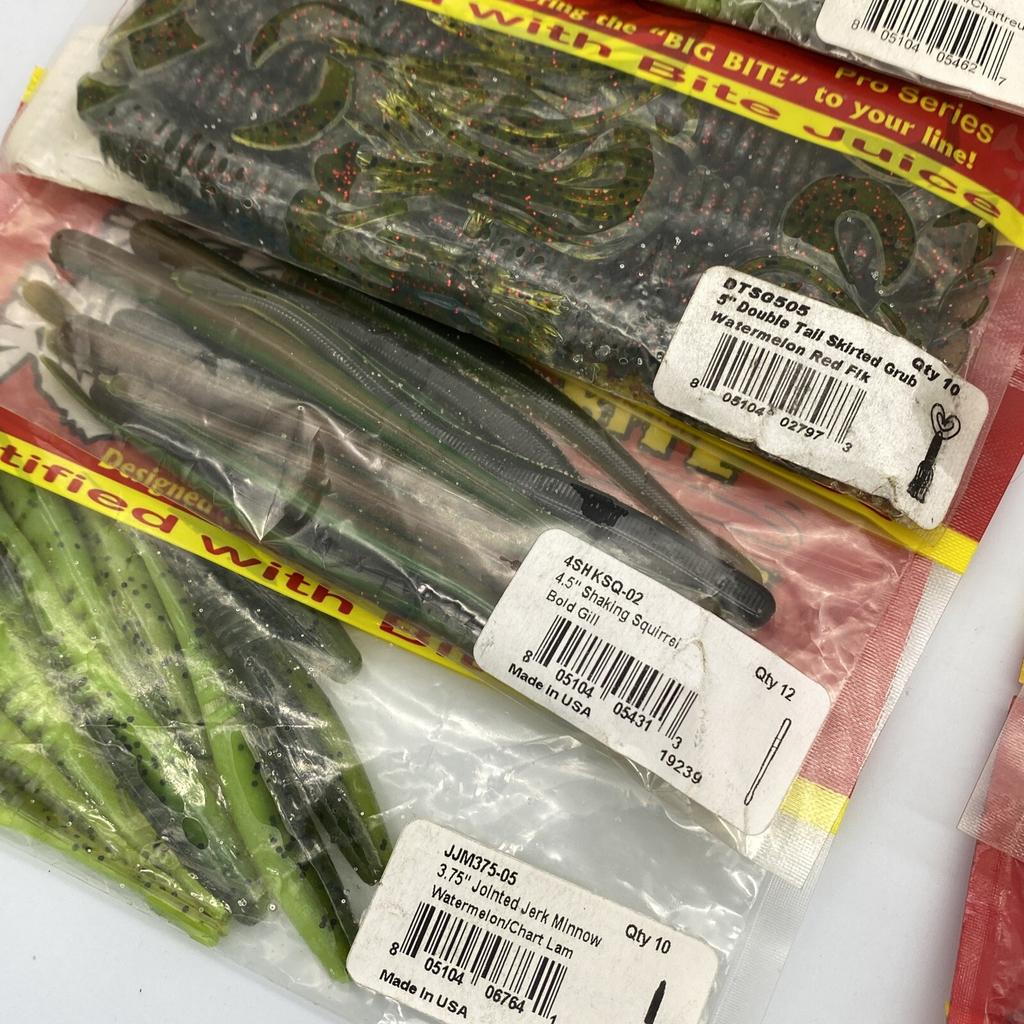 Big Bite Baits Bass Plastics Creature Bait Senko Chunk Worm Grubs (30 Bag Lot!) - Image 4