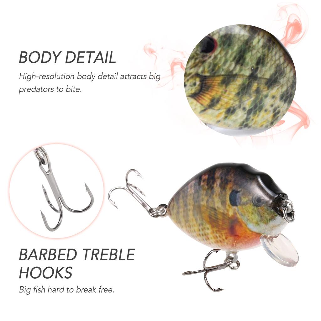 Lixada 6cm 15g 5PCS Fishing Lures With Barbed Treble Hooks Fishing Accessories - Image 3