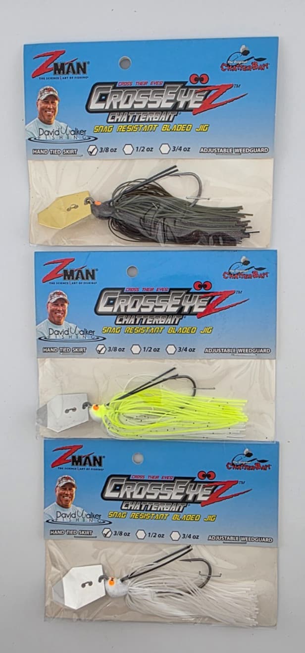 (3) Z-Man Cross Eye 3/8 oz Chatterbait Fishing Lures Lot of 3 - Image 1