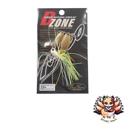 NEW Evergreen Spinnerbait D-Zone Double Willow Leaf 3/8oz White Chartreuse #14 - Image 1
