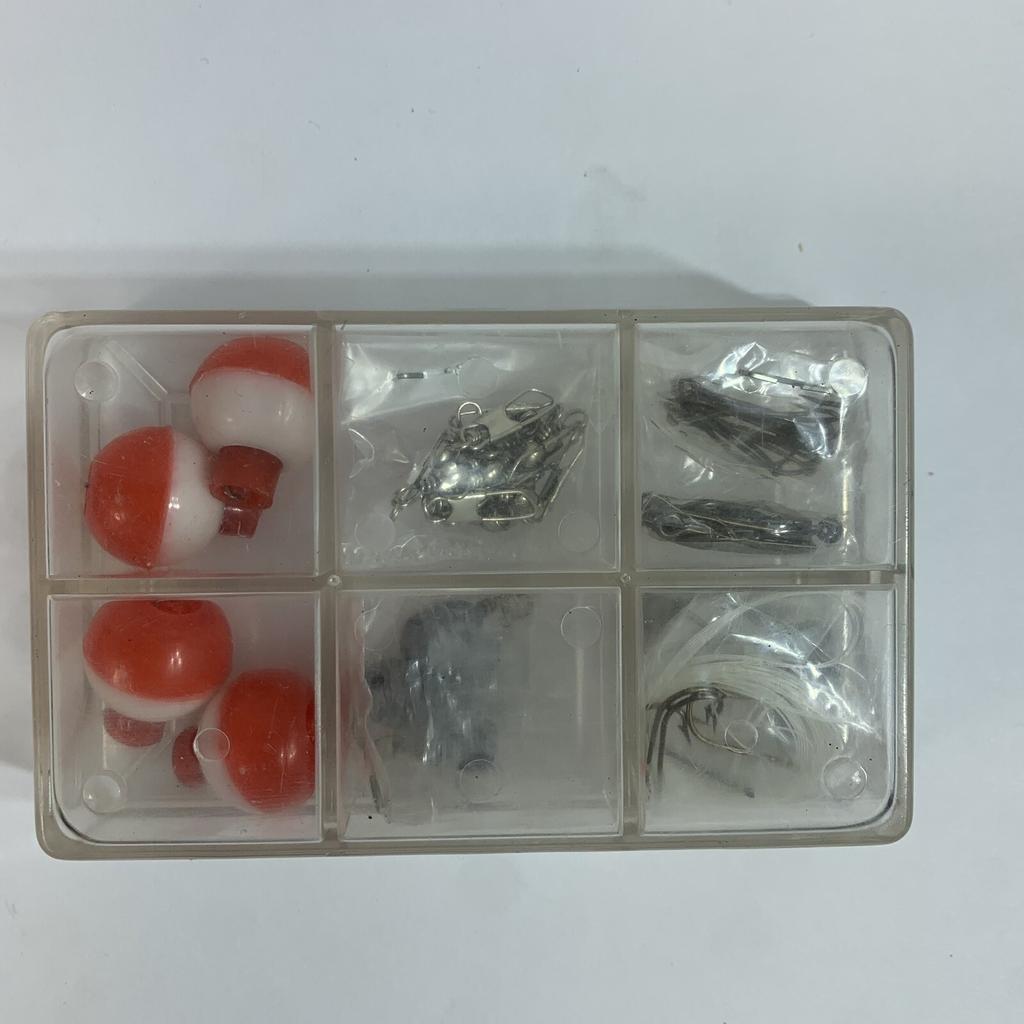 Various Fishing Accessories Kit, fishing bobbers, hooks, case - Image 2