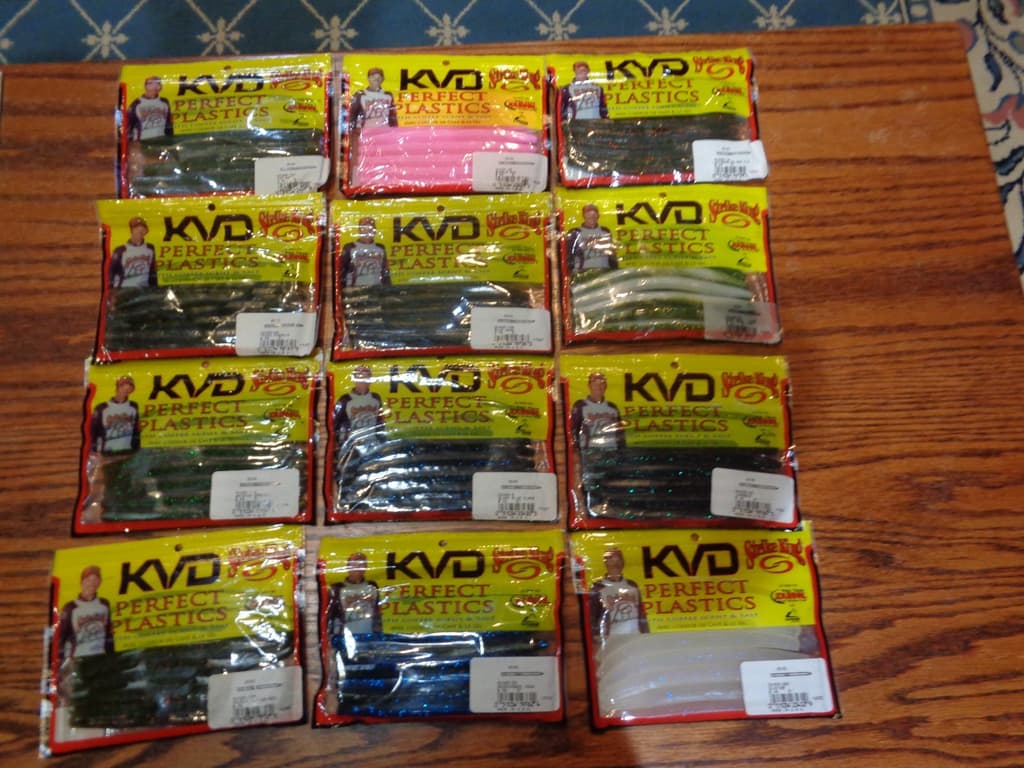 Strike King KVD Perfect Plastics Ocho, Twelve 5" 8 Packs, Twelve Colors, New - Image 1