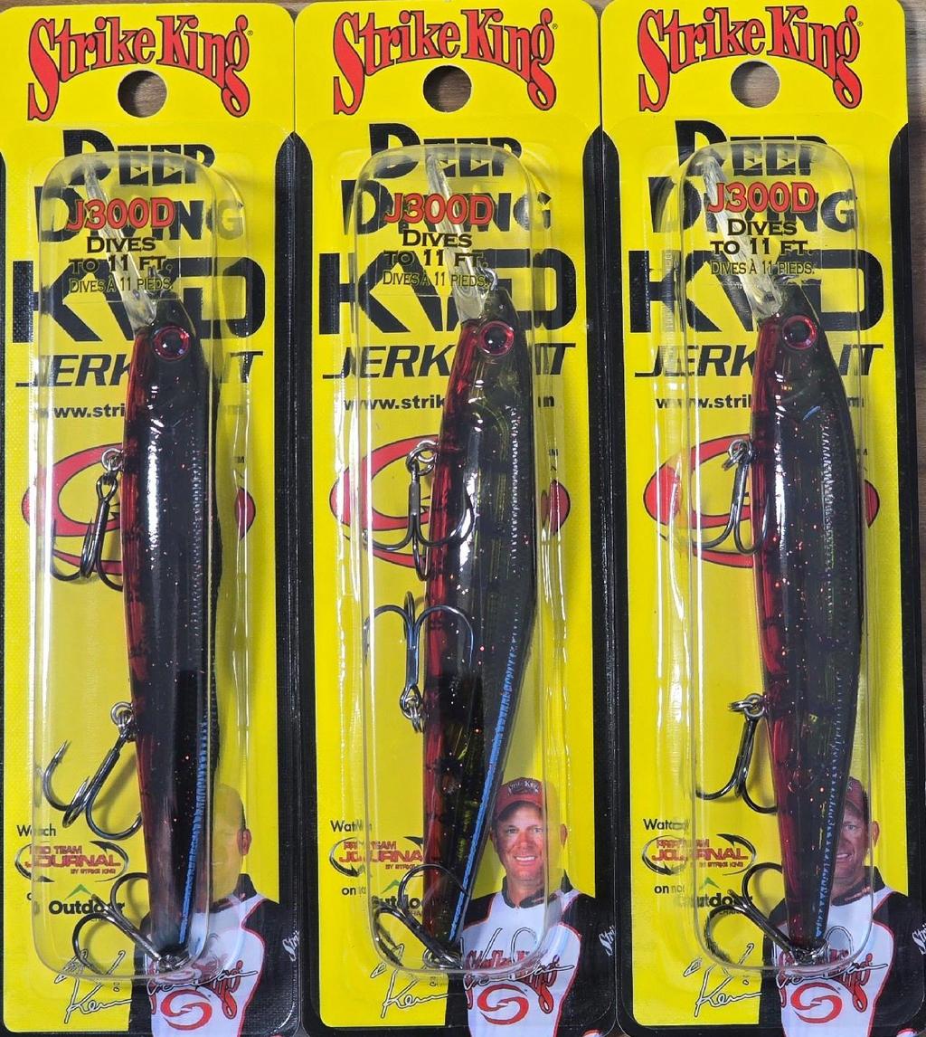 Ct. of 3 Strike King KVD 300D Series Deep Diving Jerkbait 4.75" 3/5 oz Depth 11' - Image 2