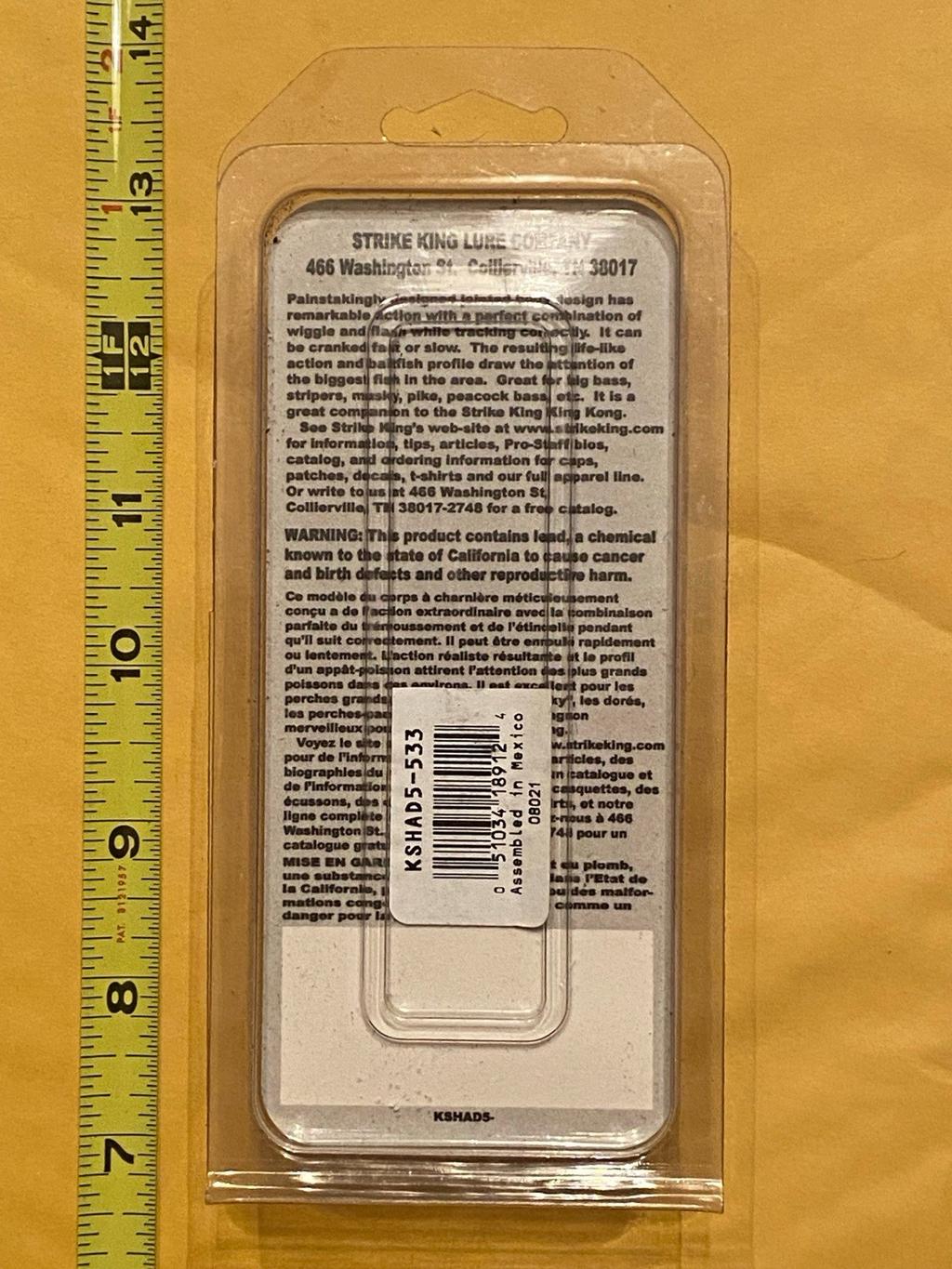 STRIKE KING LURES Discontinued 4" KING SHAD Hard Body SWIMBAIT WHITE PEARL SHAD! - Image 2