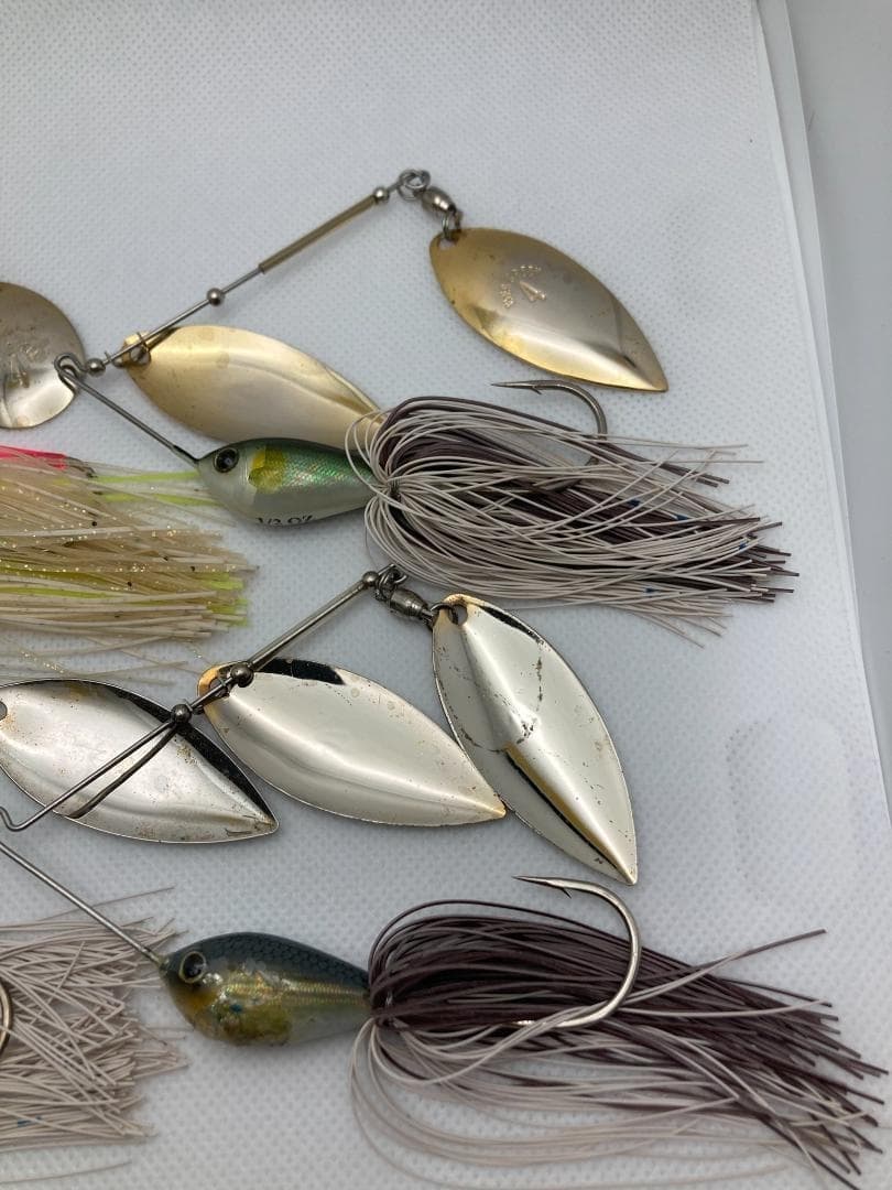 Evergreen SR Mini Flash Delta Force Spinnerbait 4 pcs Used, Repaired Skirts - Image 3