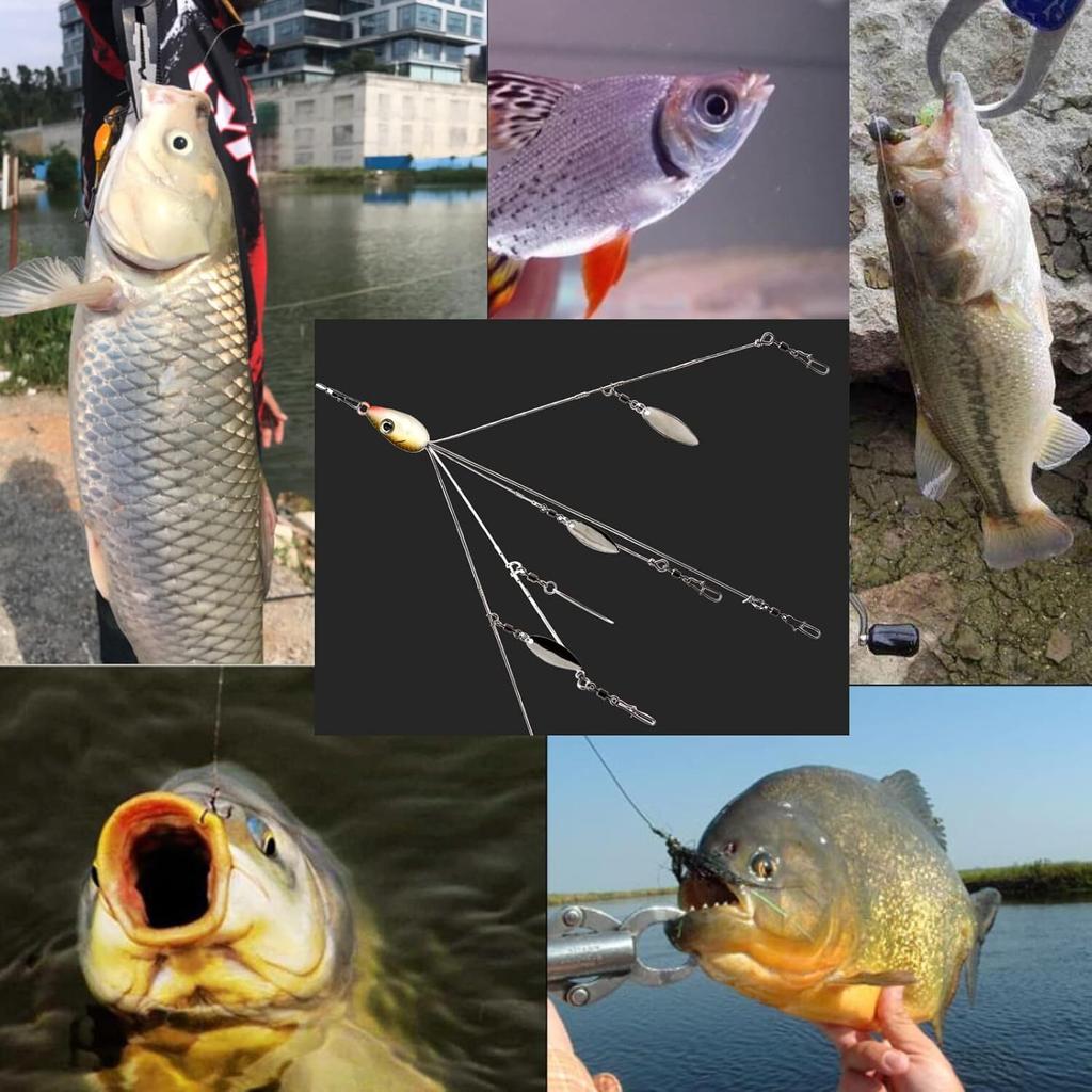 3 Pack Alabama Rig 5 Arms 4 Blades Umbrella Rig Fishing 21.5Cm Fish Bait - Image 6