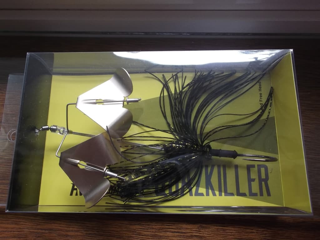 HM Custom Lures Teckel Quazkiller Twin Buzzbait 1/2oz. 06 Black Gold Updraft - Image 1