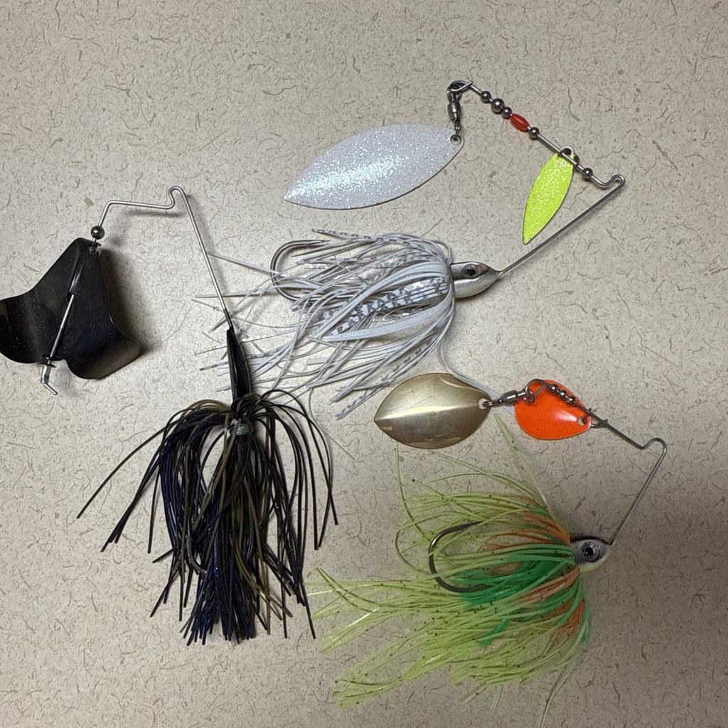 (Lot Of 3) Eco Pro TUNGSTEN Spinnerbaits And Buzzbait Custom Painted Blades - Image 1