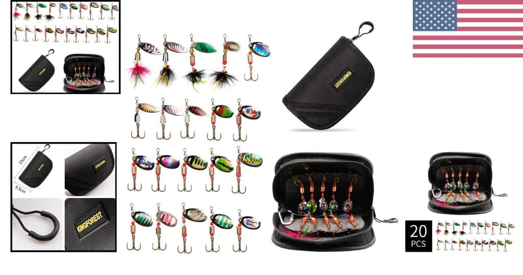 Ultimate 20-Pc Spinnerbait Kit with Visibility-Enhancing UV Reactive Features - Image 2