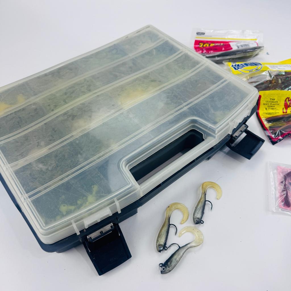 LOT of Fishing Worms Grubs Bait Lures Jelly Strike King Kalin's + Box FREE SHIP - Image 6