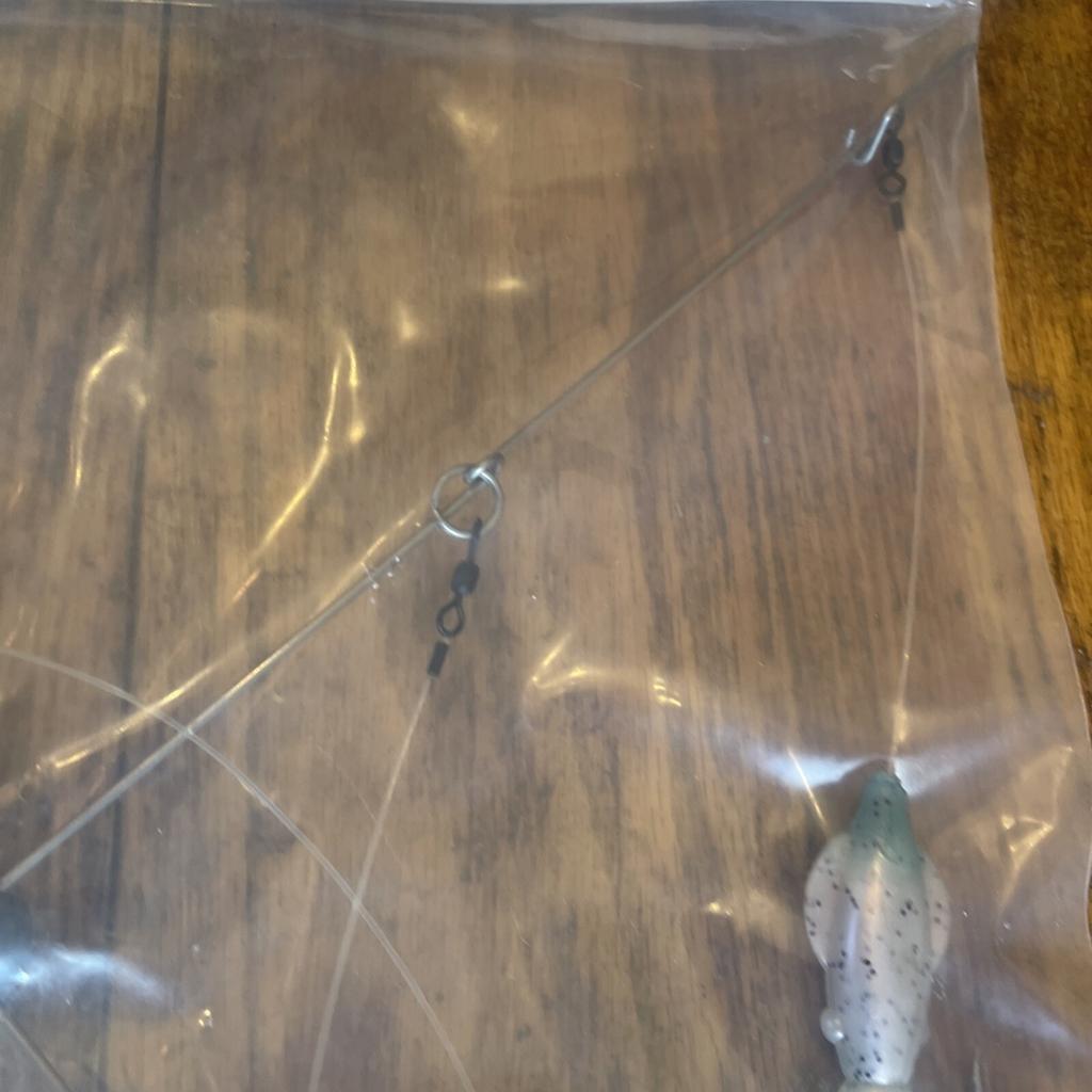 9” Umbrella Rig 4 Arm 11” With 5.5” Squid (9)  8/0 Mustad New Pkg Blue/pink Pep - Image 10