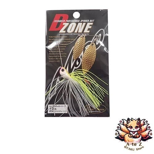 NEW Evergreen Spinnerbait D-Zone Double Willow Leaf 1/2oz White Chart Gold #14 - Image 1