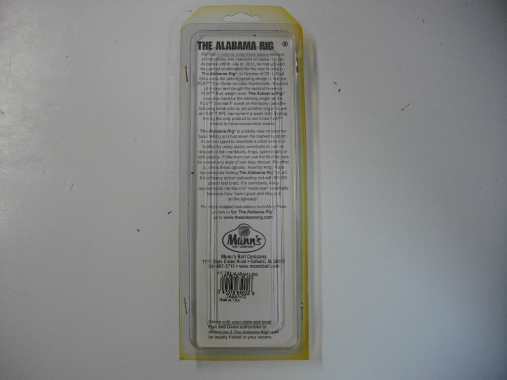 Mann's Bait Company The Alabama Rig by Andy Poss TAR65-02 6.5" Pearl / Black - Image 4