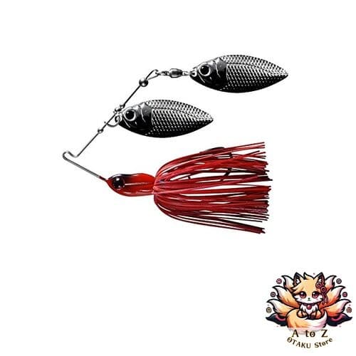 NEW Deps Mini Bros. Double Willow Leaf Spinnerbait 1/2oz Red Phantom Black #17 - Image 1