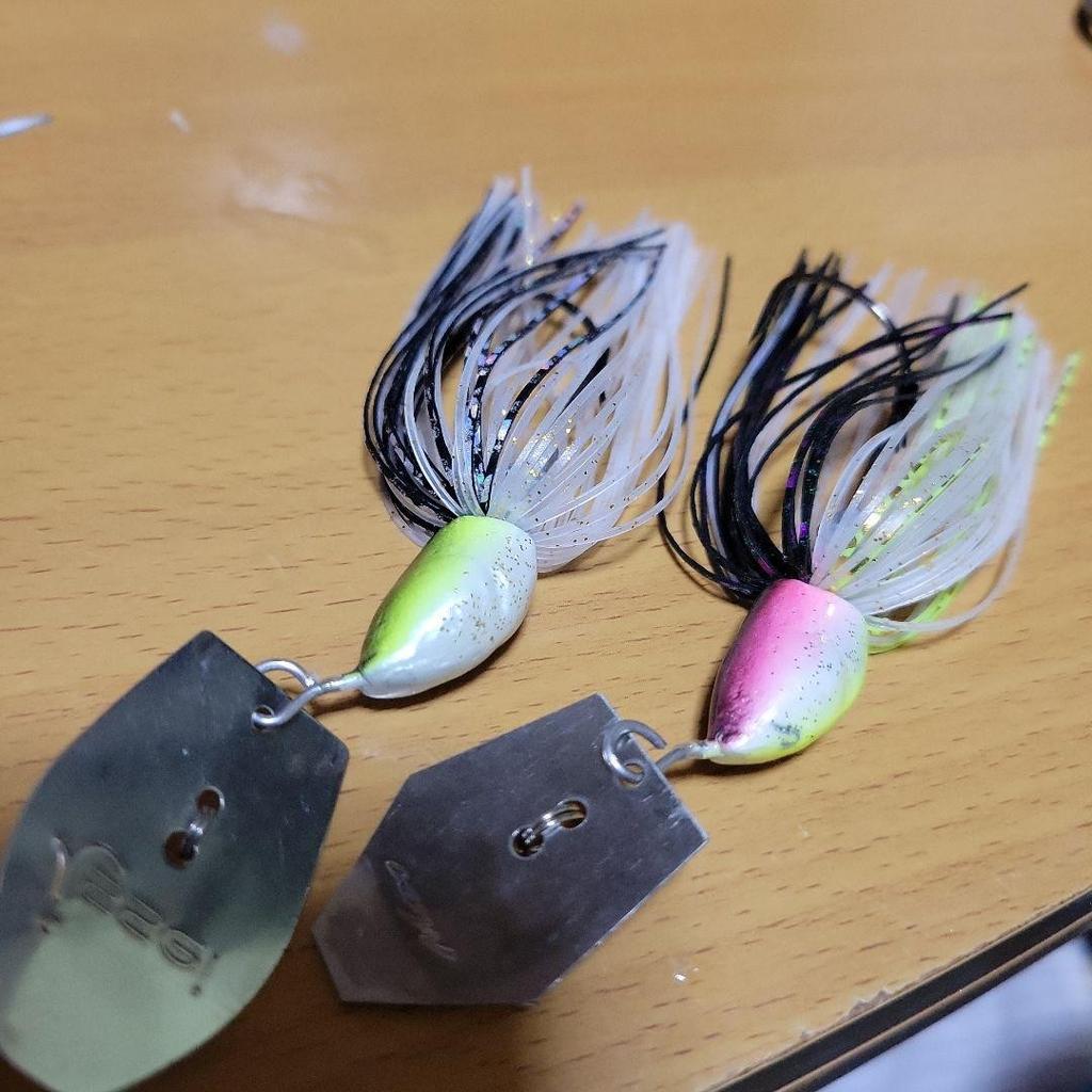 Handmade Chatterbait 1/2oz 2pcs AK Blade, Jackhammer Blade, Used - Image 1