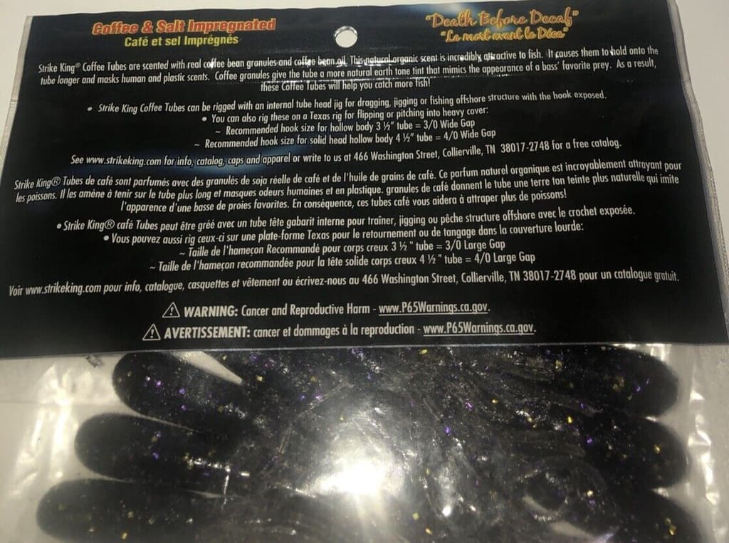 Strike King CT2.75-278 Soft Plastic 2.75 Inch FAT Coffee TUBE-1ea 9pk-NEW-SHIP24 - Image 8