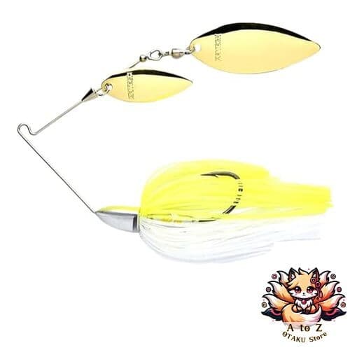 NEW Keitech T-Bone Spinnerbait Double Willow DW 3/8oz #484 Chartreuse Shad - Image 1