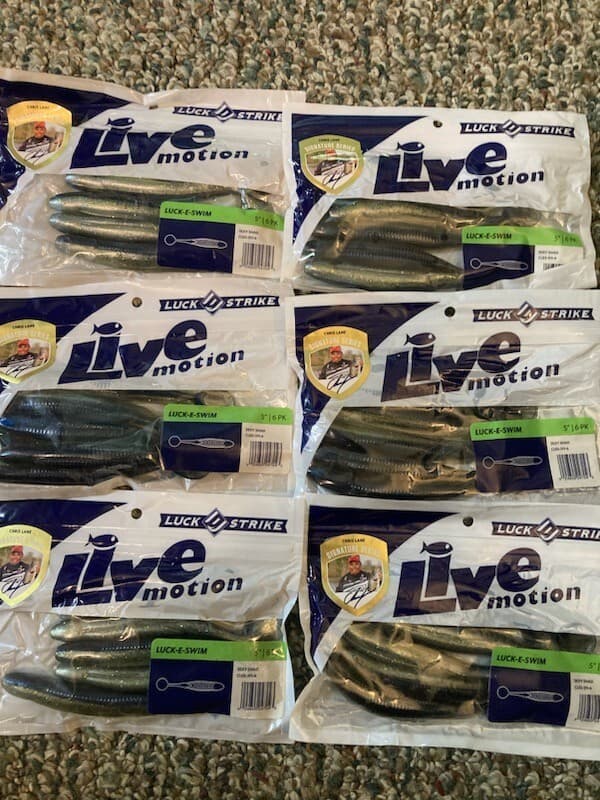 6 NEW Packs LUCK E STRIKE Live Motion 5" LUCK-E-SWIM SWIMBAITS 36ct SEXY SHAD - Image 1
