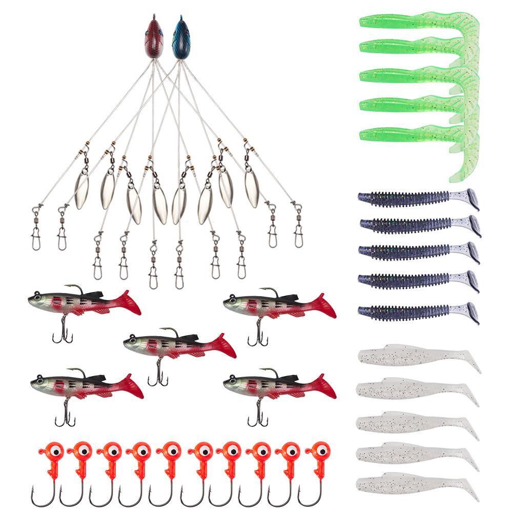 5 Arms Alabama Rig Fishing Lure Umbrella Rig w/Spinner for Striper Boat Trolling - Image 1