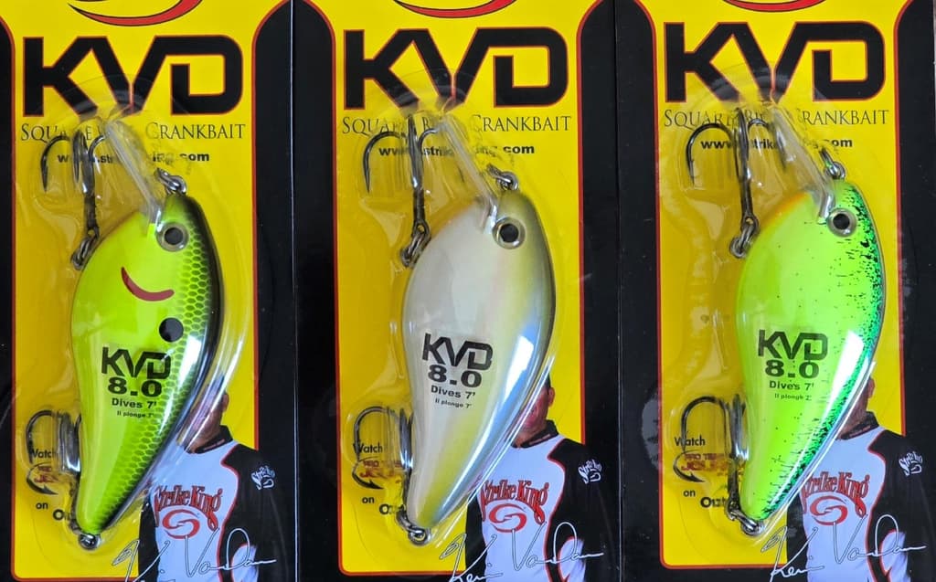 3-Strike King KVD 8.0 Magnum Squarebill Crankbaits 4-1/2" 1-1/8 oz Depth 3-7 ft - Image 2