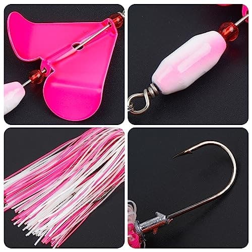 Spinnerbait Fishing Lures Kit Set, 6pcs Bass Fishing Buzzbait Style B-6pcs - Image 5