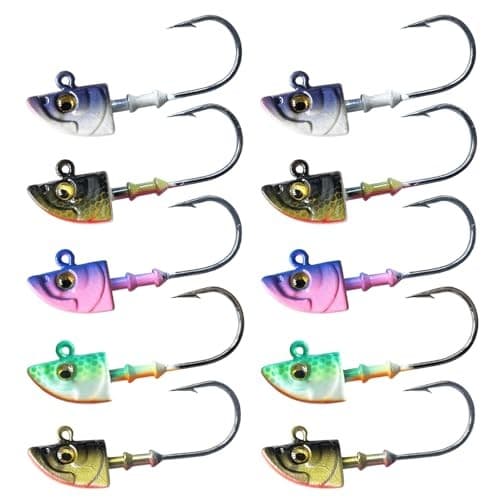 Swimbait Jig Head Swimbait Jigs with 3D Eyes Minnow Jig Heads for Fishing 1/4oz - Image 1