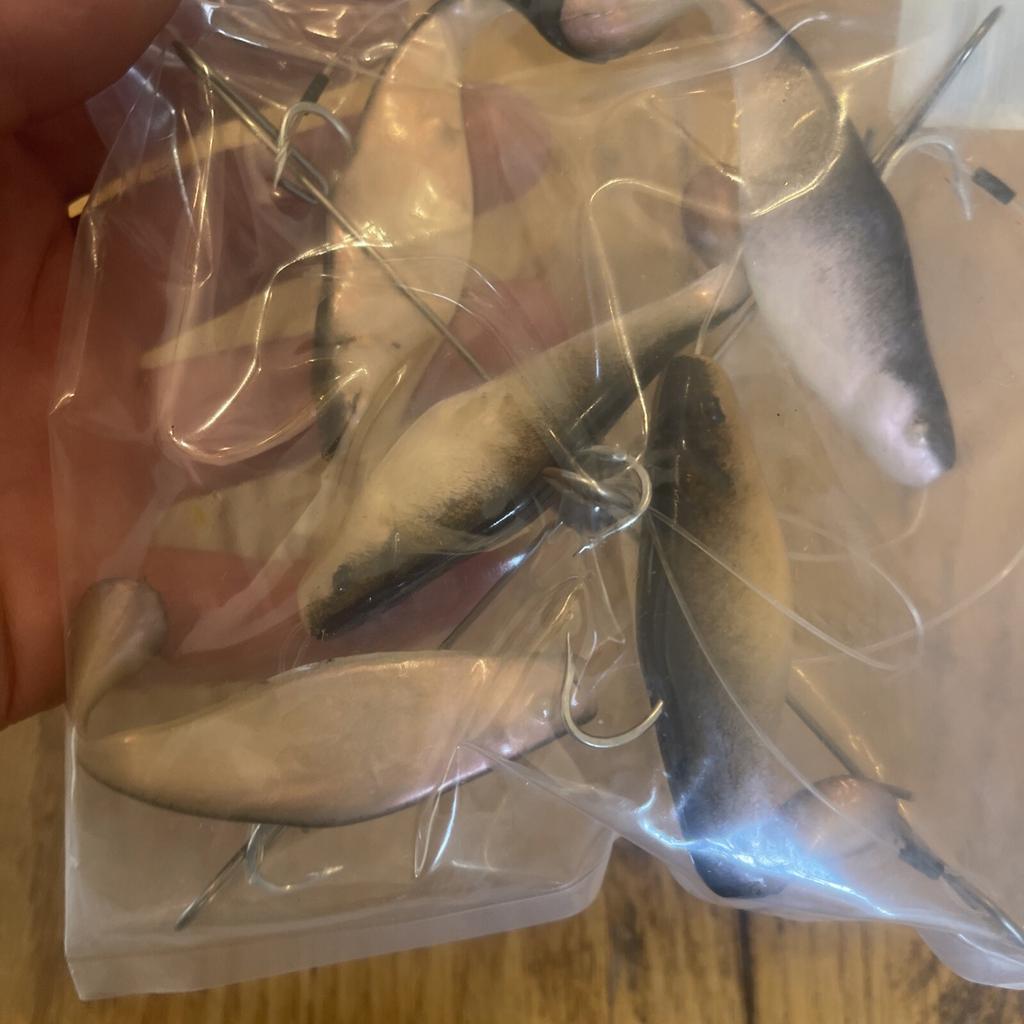 7” Umbrella Rig 4 Arm With 4” Shad (5)  Pearl Black New In Package McKala Fishin - Image 11