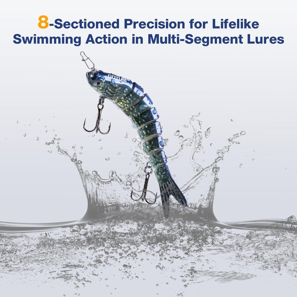 Bass Fishing Lures, Lifelike Jointed Swimbait for Bass Trout Walleye Crappie ... - Image 4