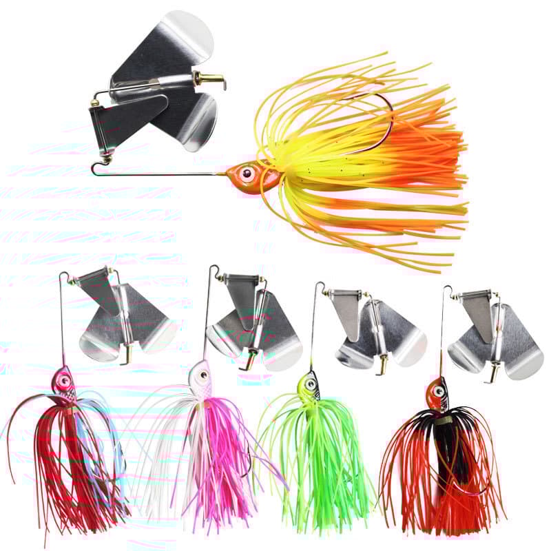 5 PCS/Lot Spinnerbait Jig Head Rubber Skirt Fishing Lure Pike Bass Spinner Bait - Image 1