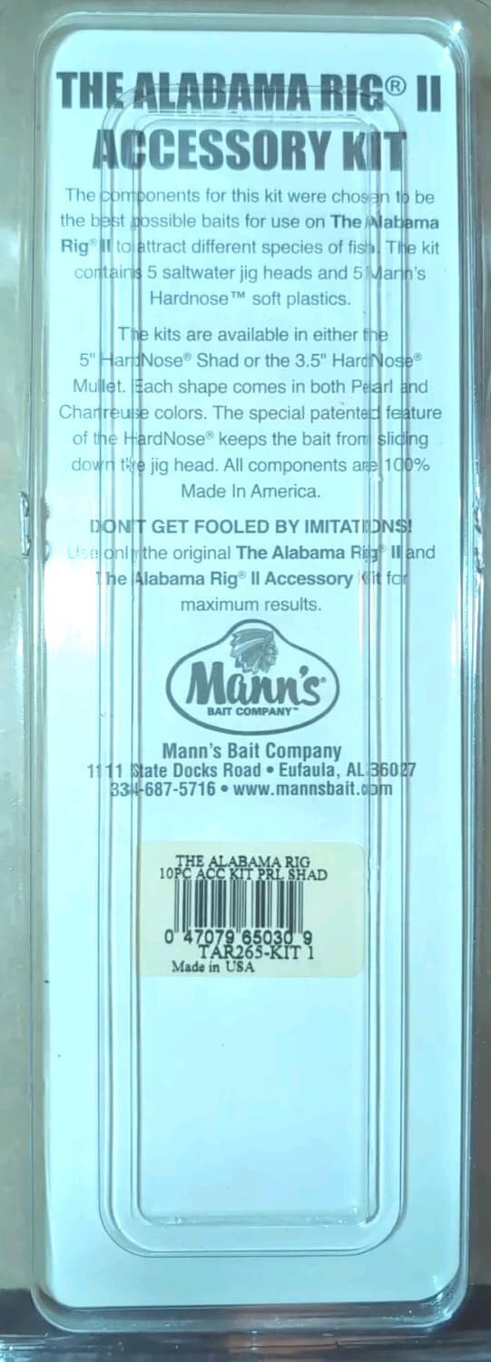 Alabama Rig II Accessory Kit 5-Saltwater Jig Heads 5- Hardnose Soft Plastics - Image 2