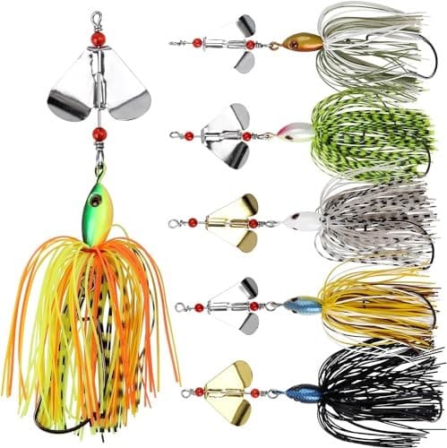 Spinnerbait Bass Fishing Lures Kit,6pcs Spinner Baits Bass Fishing Lures Type A - Image 2