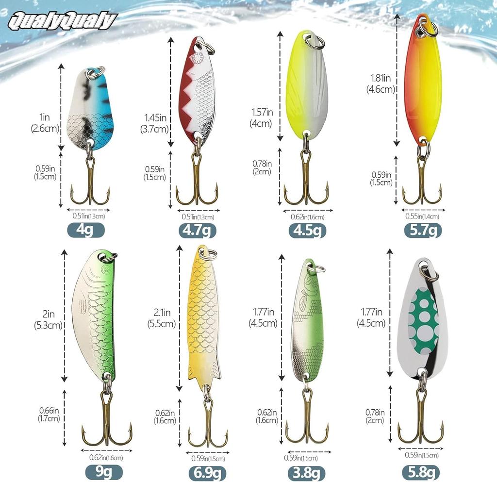 30Pcs Fishing Lures Baits Tackle, Fishing Spoon Lure Spinnerbait Bass Walleye... - Image 6