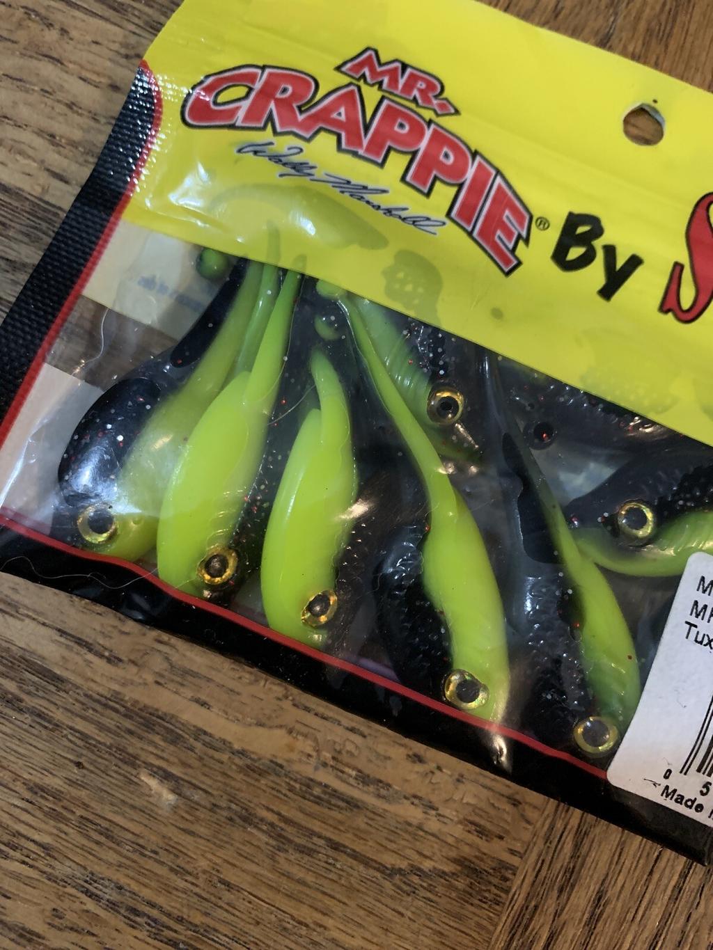 Mr Crappie Strike King Scizzor Shad Body Tuxedo Black - Image 2