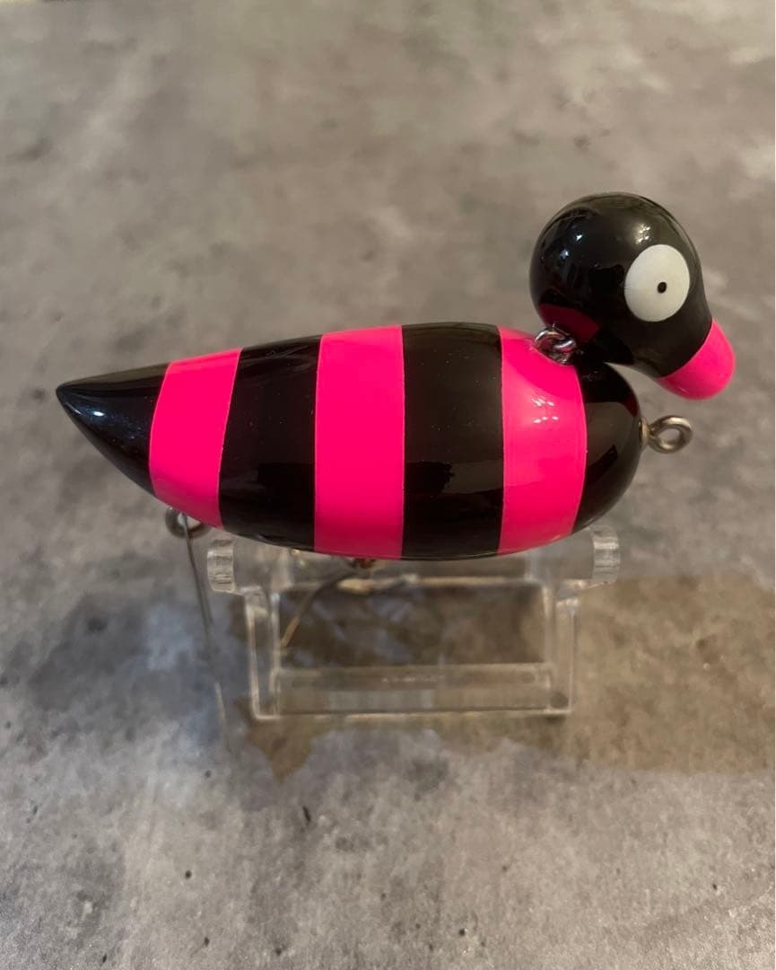 Zeal Stock Lures Mallard-kun Frog Topwater Lure Black & Pink Stripes Used - Image 2