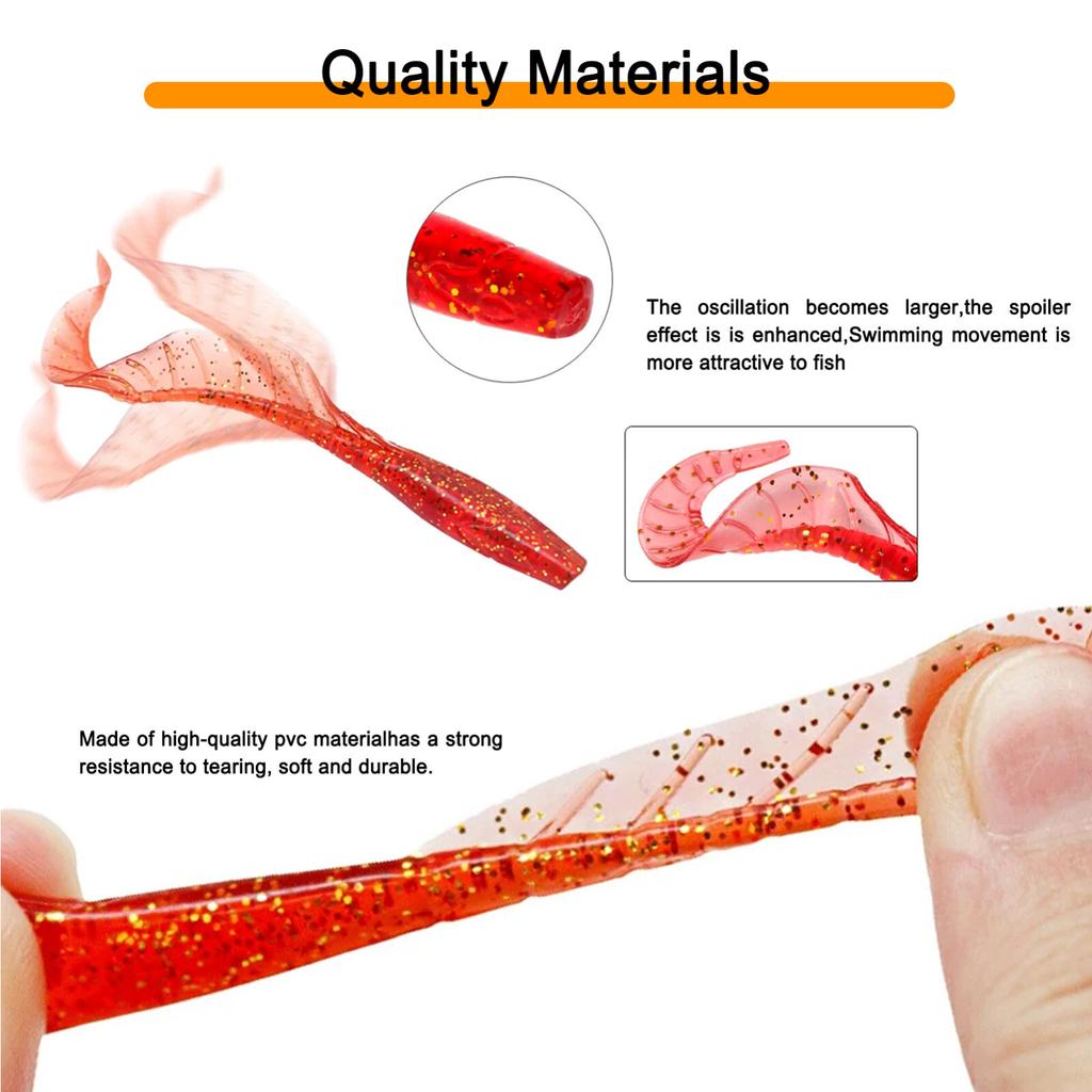 FREE FISHER 182pcs Fishing Soft Swimbaits Set,Fishing Jigs Aritificial Worms Kit - Image 6