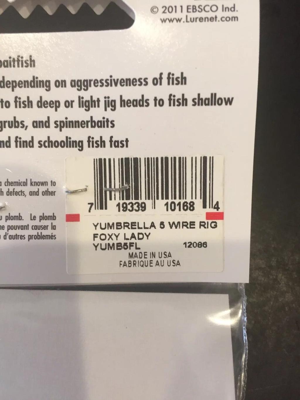 YUM YUMbrella 7” 5-Wire Umbrella Rig - Alabama Rig for Bass Fishing Chart Head - Image 3