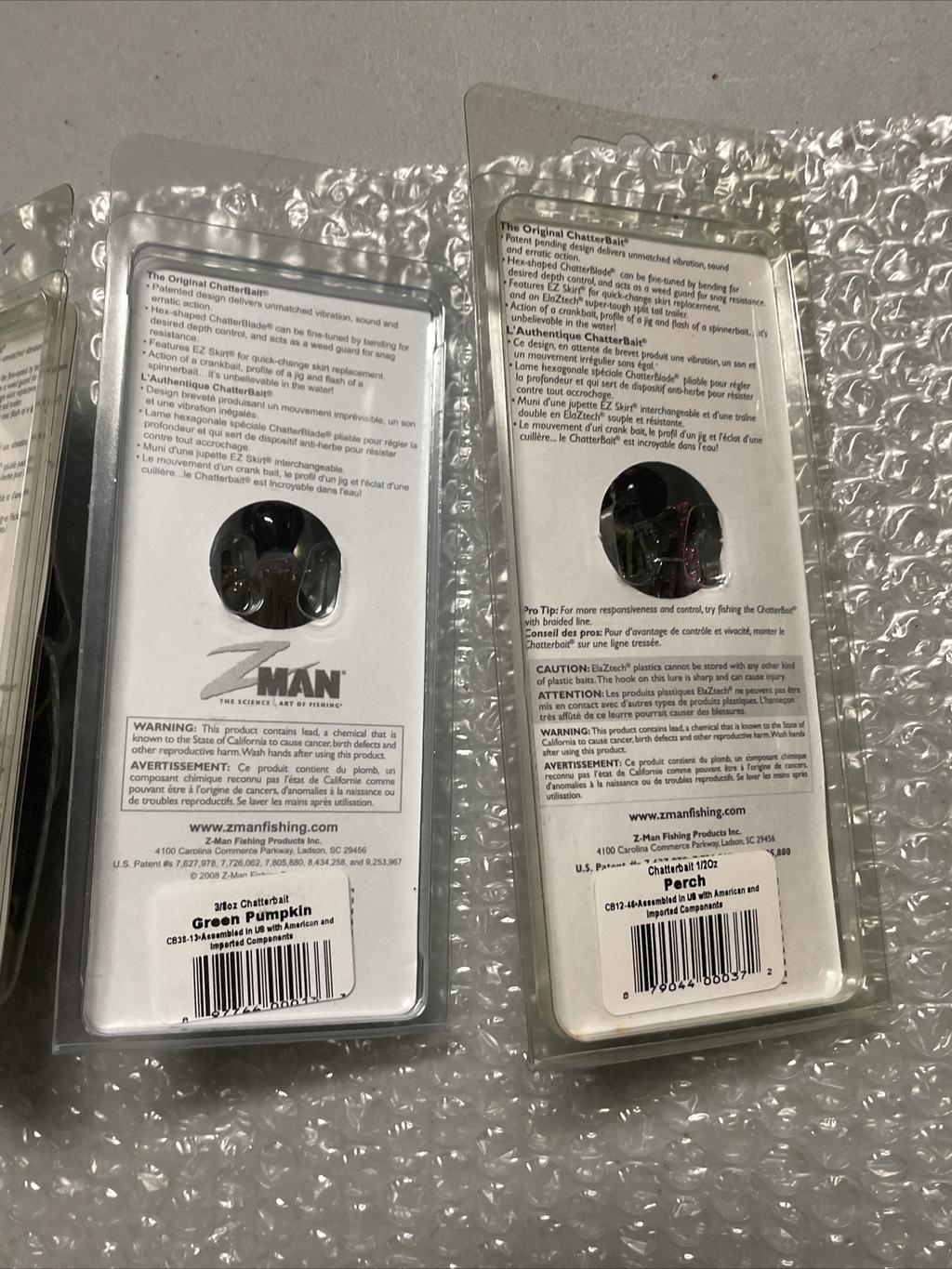 4 Z-Man Original ChatterBait Sexy Shad,Perch, Pumpkin Lure Lot EZ-Skirt Fishing - Image 4