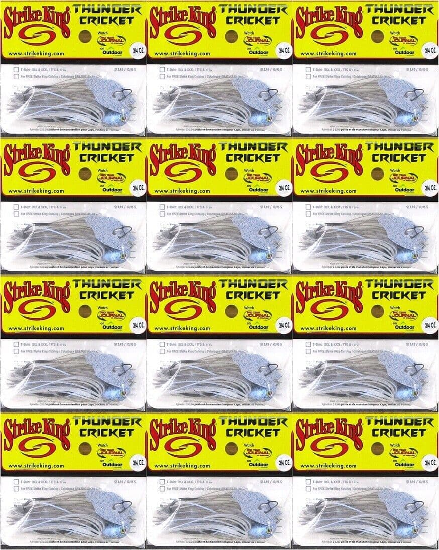 (12) Strike King 3/4 Oz Thunder Cricket Bladed Vibrating Jigs Blue Glimmer New - Image 1