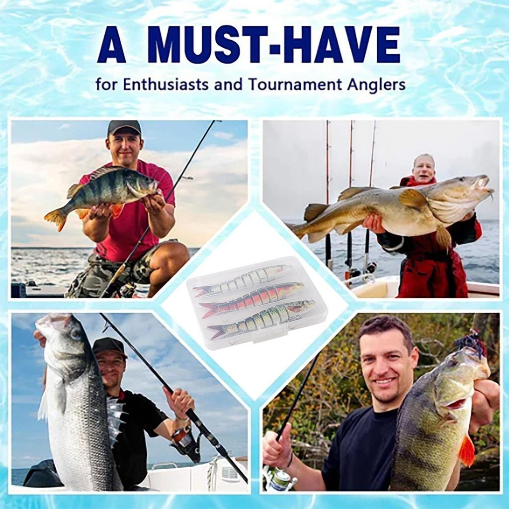 3Pcs Swimbait for Bass Fishing Realistic Fish Lures Bass Trout Crappie Walleye - Image 5