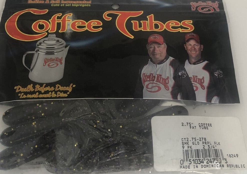 Strike King CT2.75-278 Soft Plastic 2.75 Inch FAT Coffee TUBE-1ea 9pk-NEW-SHIP24 - Image 3