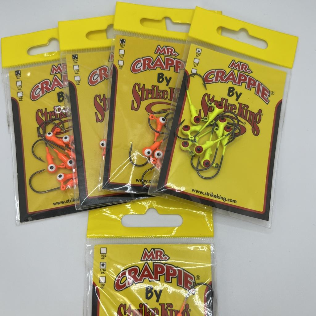 Strike King Mr. Crappie Jig Heads Lot of 5 Packs 1/32 & 1/16 oz ~40 Total NEW - Image 3