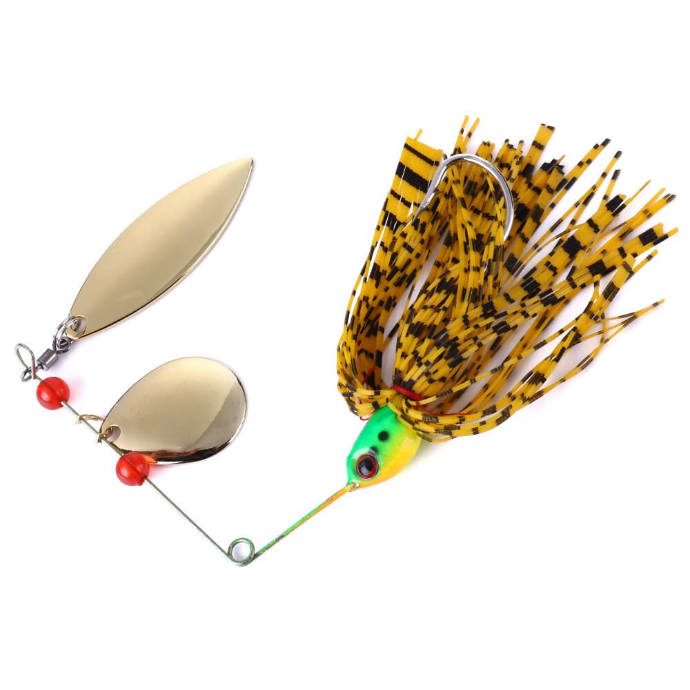 5PCS Chatterbait Blade Spinner Bait with Rubber Skirt Buzzbait Fishing Lures - Image 2