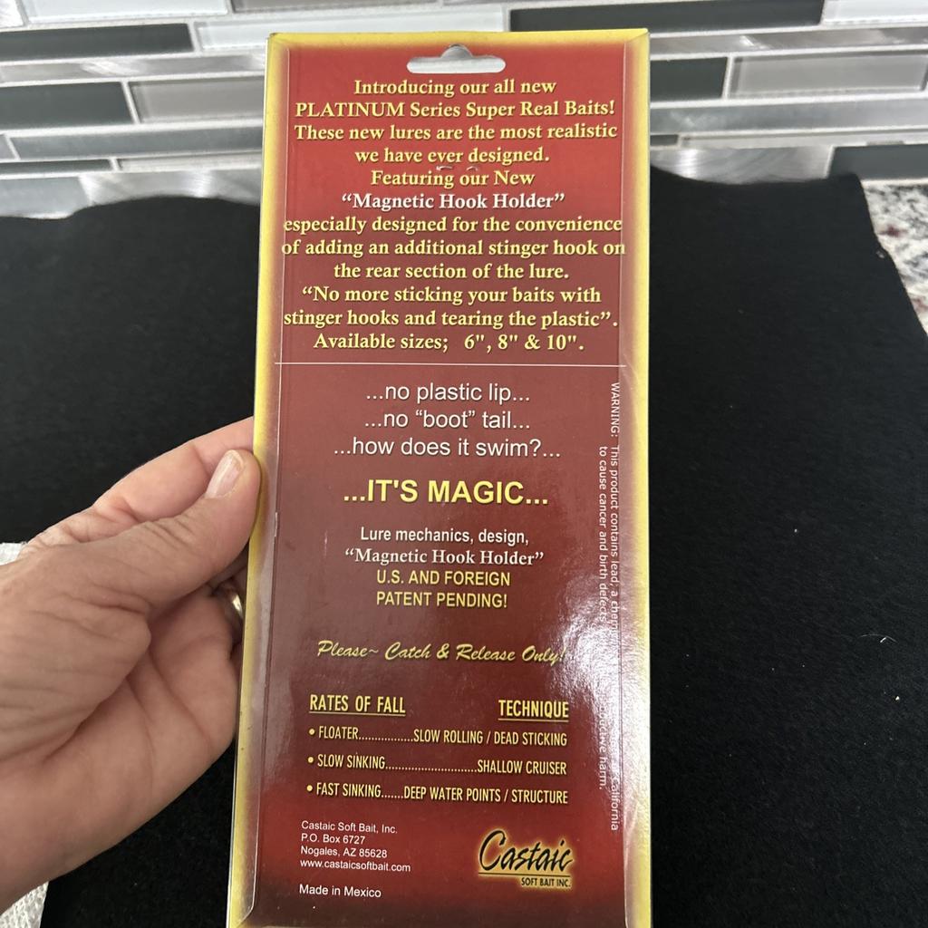 Original Rare Castaic Baits Platinum Series 8” Soft Jointed Trout Swimbait SS - Image 16