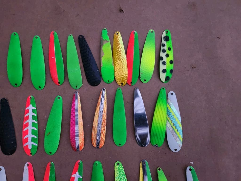 Fishing spoons size 3",4" lot of 63 used salmon trout trolling FREE SHIPPING! - Image 9