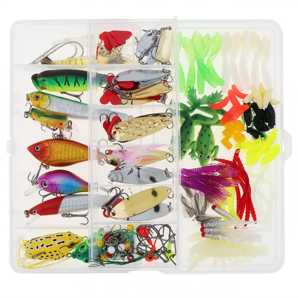 Fishing Accessories Tackle Box Spoon Lures Soft Plastic Worms Crankbait Jigs VIB - Image 1