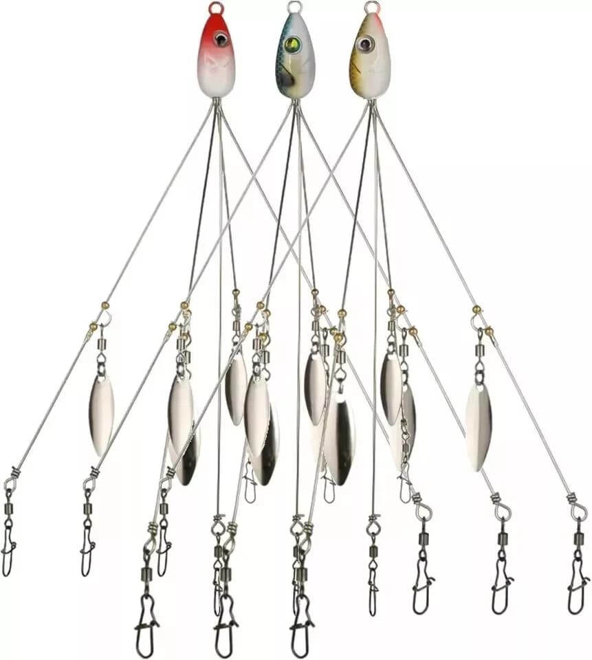 3 Pack Alabama Rig 5 Arms 4 Blades Umbrella Rig Fishing 21.5Cm Fish Lures Bait - Image 1