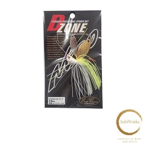 New Evergreen Spinnerbait D Zone Double Willow Leaf 3/8oz White Chart SG #29 - Image 1