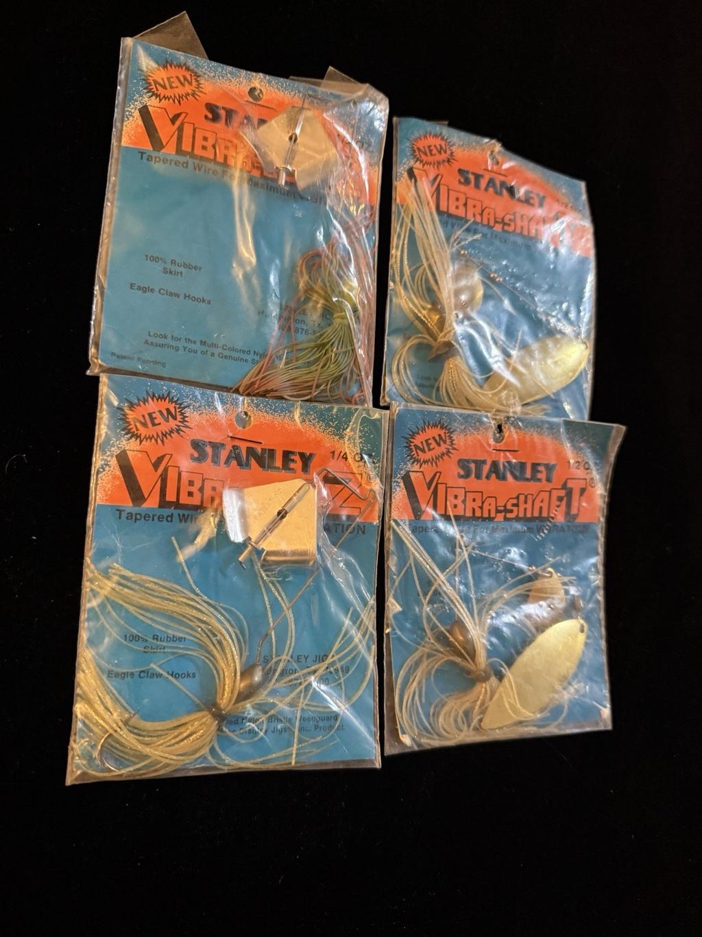 4 Vtg Mixed Lot 1/2 1/4 Oz Stanley Vibra Shaft Spinnerbaits Buzzbait VS12 VB14 - Image 1
