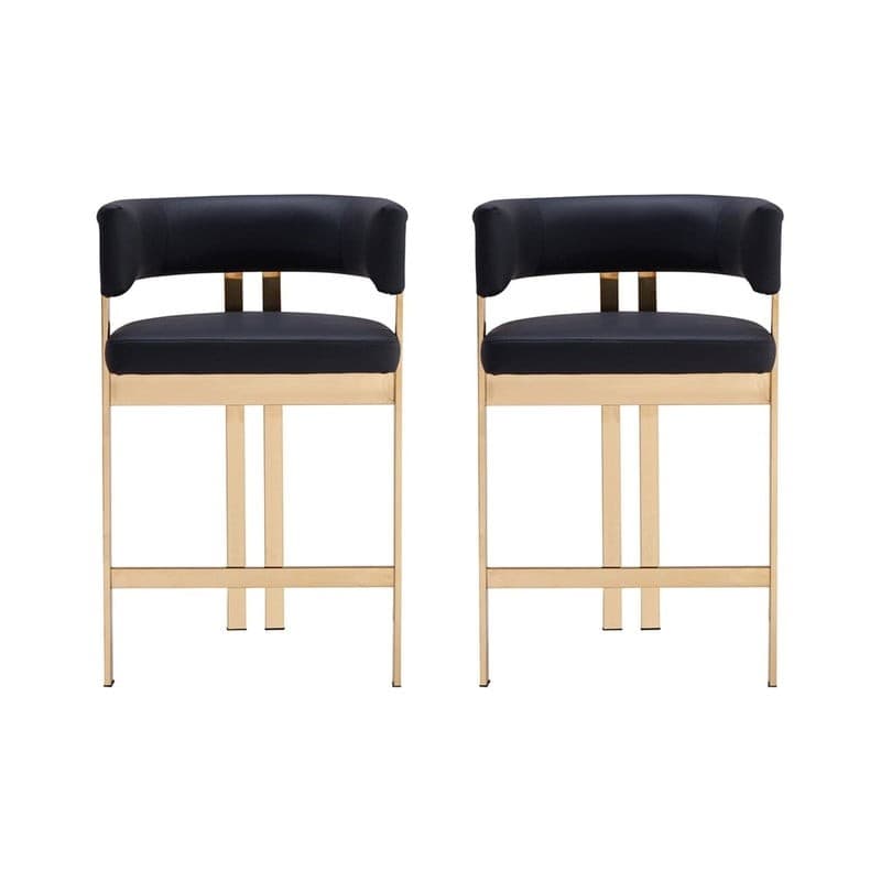 INFINITY BSCL2BK SET OF 2 LUXURIOUS FAUX BAR STOOLS - Image 1